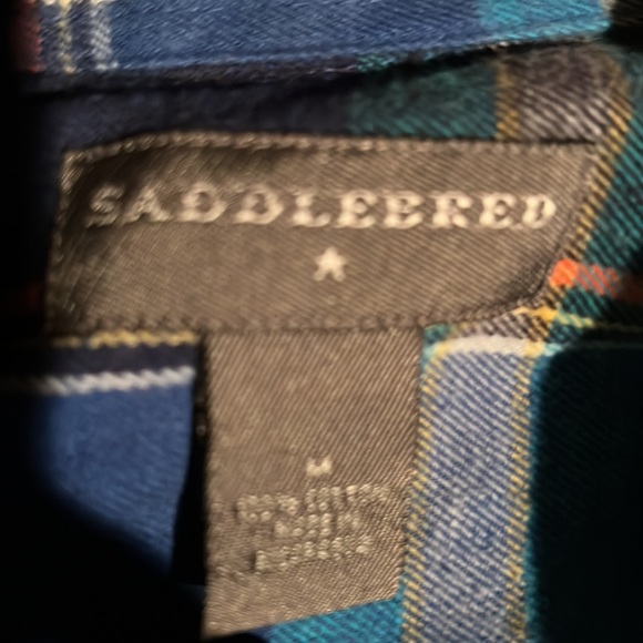 Saddlebred size medium blue flannel shirt - Picture 3 of 4